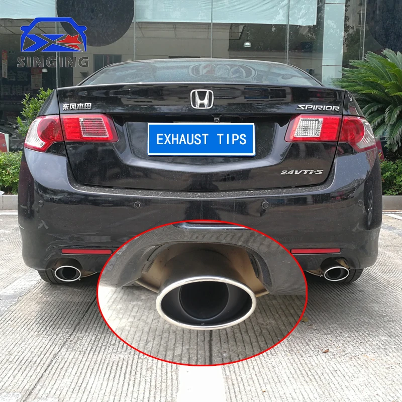accessories exhaust tip muffler end pipe protector stainless steel tail decorative tip For ACURA TSX HONDA ACCORD EURO R CL7