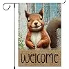 Fall Garden Flag Welcome Autumn Garden Flags 12x18 inch Double Sided Small Burlap Squirrel Decor Yard Lawn Outdoor Home Deco jjp