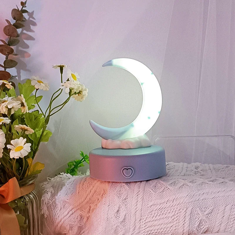 Moon Night Light Bedroom Desk Lamps Decorative Moon Lights DIY Luminous Toy Children Baby Room Bedside Atmosphere Light