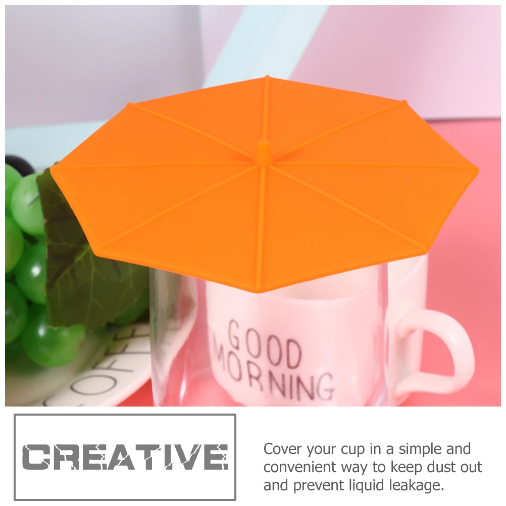 

5 шт. силиконовые чехлы для чашек в форме зонтика, герметичные пылезащитные крышки для бытовых кружек, аксессуары для чашек, крышка для бытовой кружки