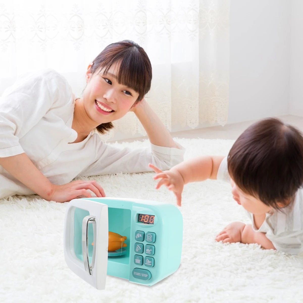 

Plastic Educational Toys Simulated Microwave Oven Shape Children Toy Portable Eco Friendly Non Toxic Early Learning Play Kitchen