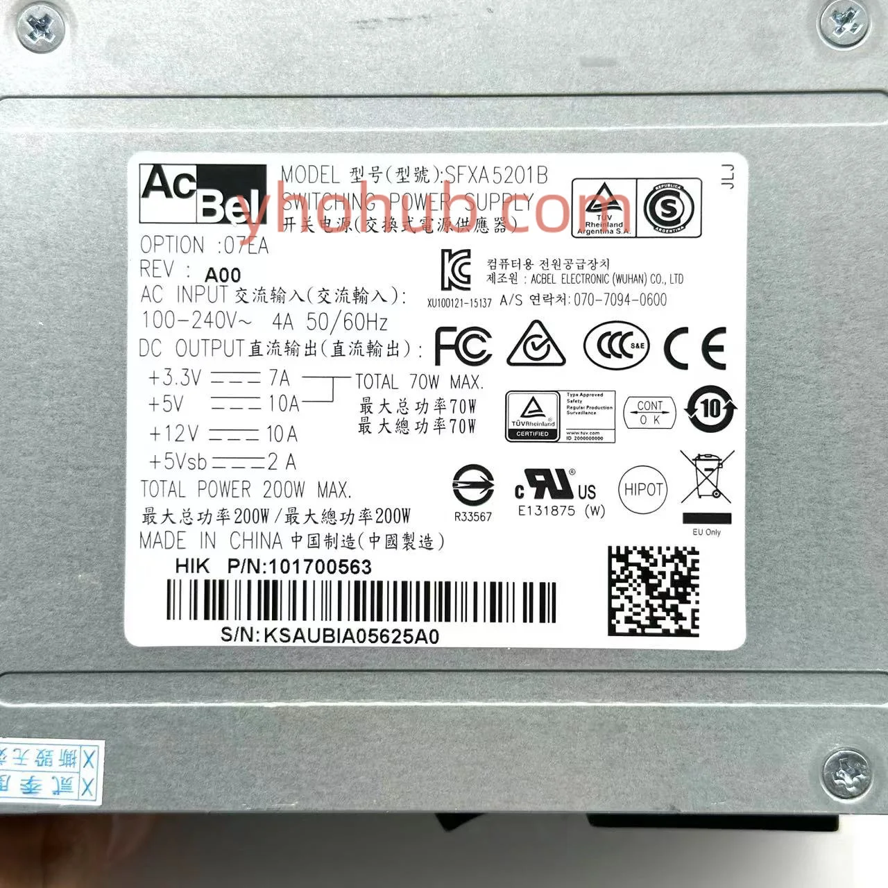 Imagem -04 - Acbel Polytech Sfxa5201b Fonte de Alimentação do Servidor 200w Fonte de Alimentação Unir Sistema Gravação Pos