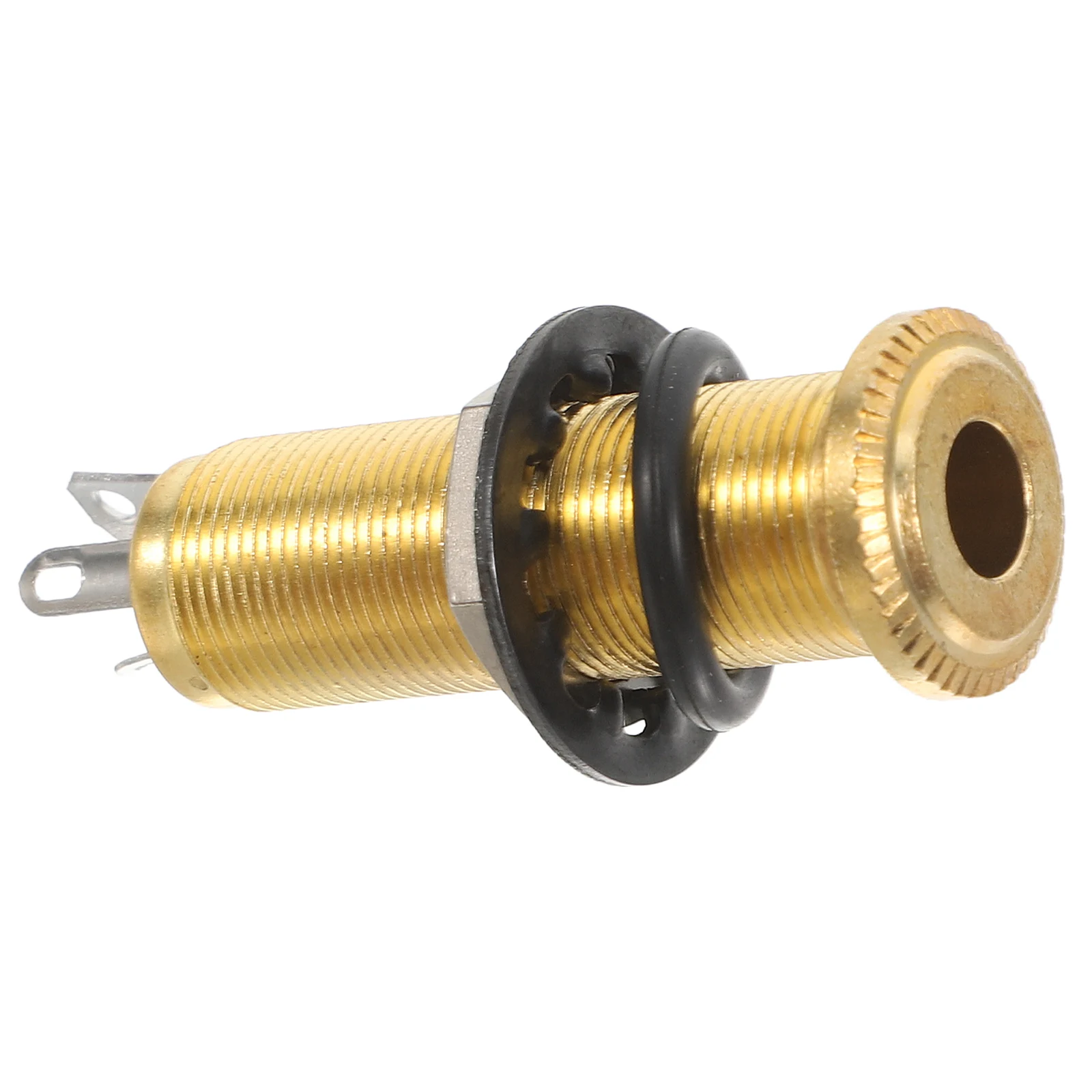 

Golden Cylinder Jack for Electric Guitars Bass Instruments 1 4 Stereo Phone Connector Endpin Socket Output Replacement