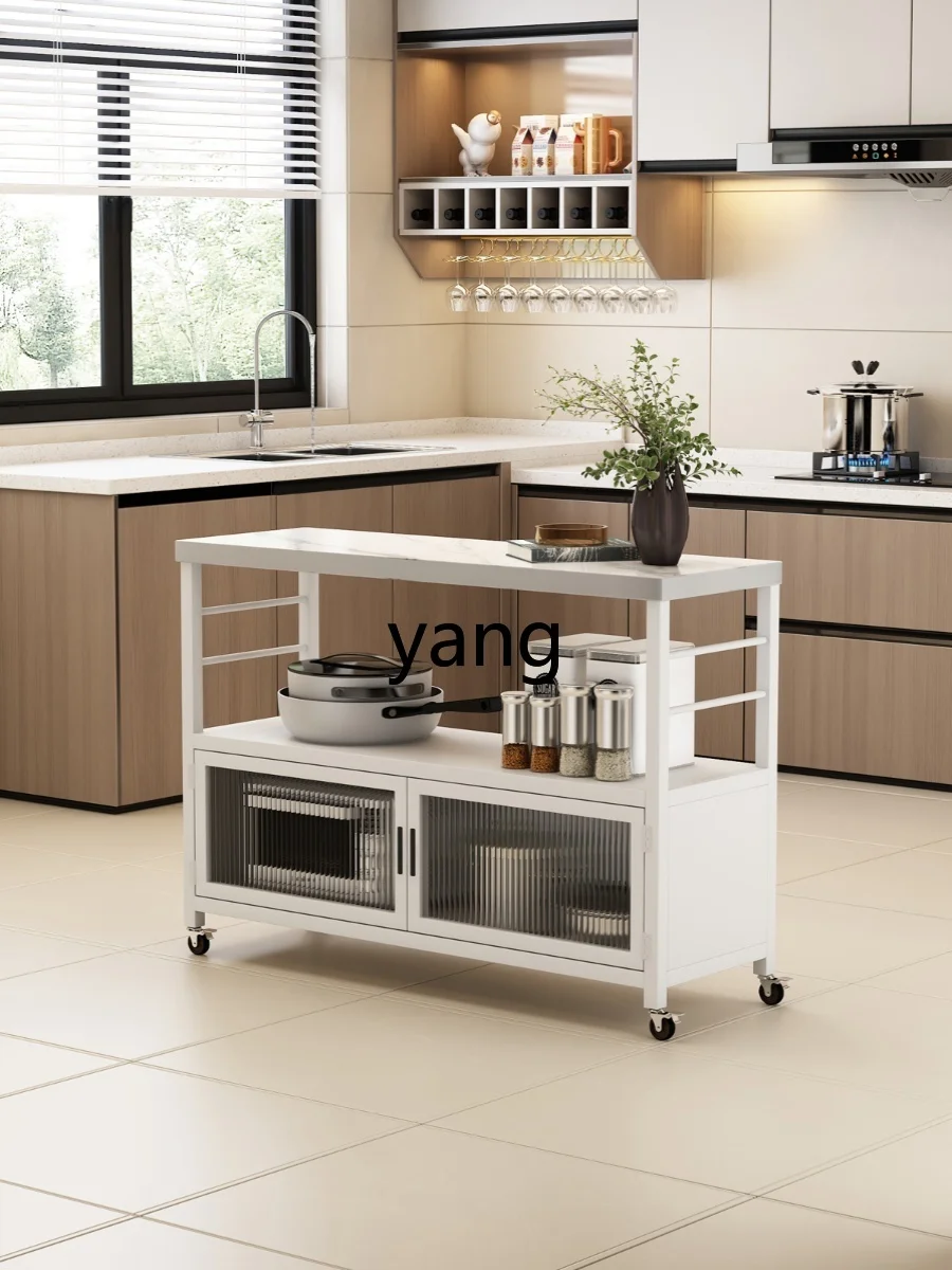 طاولة الجزيرة الوسطى المتحركة LH، طاولة تشغيل منفصلة، قضيب مفتوح، خزانة درج #5