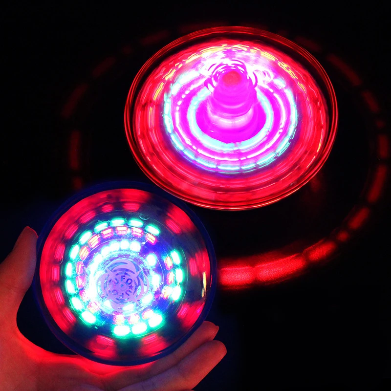 1 Pcs Novelty Funny Electric Flashing Auto-rotating Drifting Colourful Musical Gyroscope Kids Light-up Drifting Gyroscope