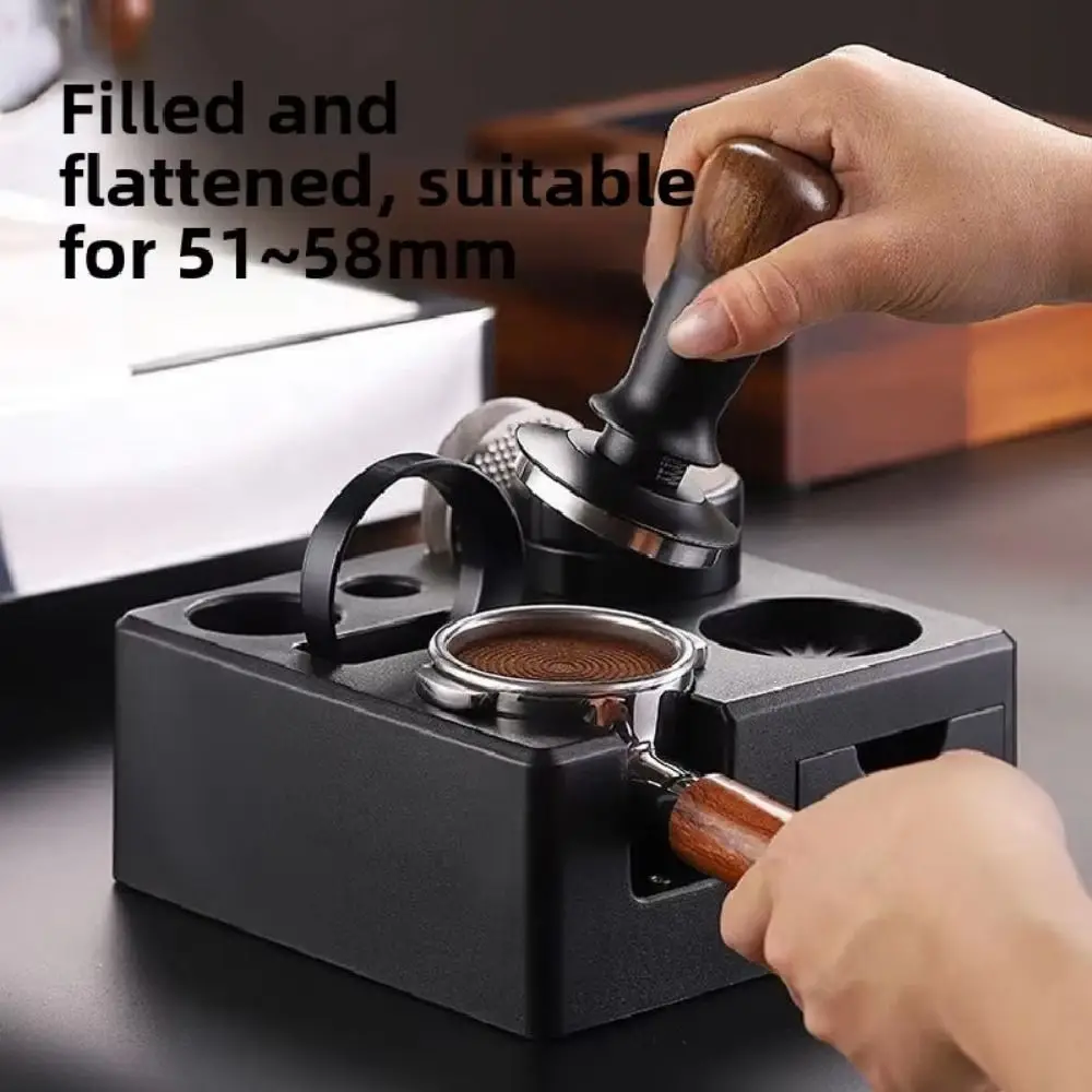 

Станция для утрамбовки кофе квадратного дизайна с ящиком для хранения Регулируемая подставка для тампера для кофе Нескользящее дно Экономия места
