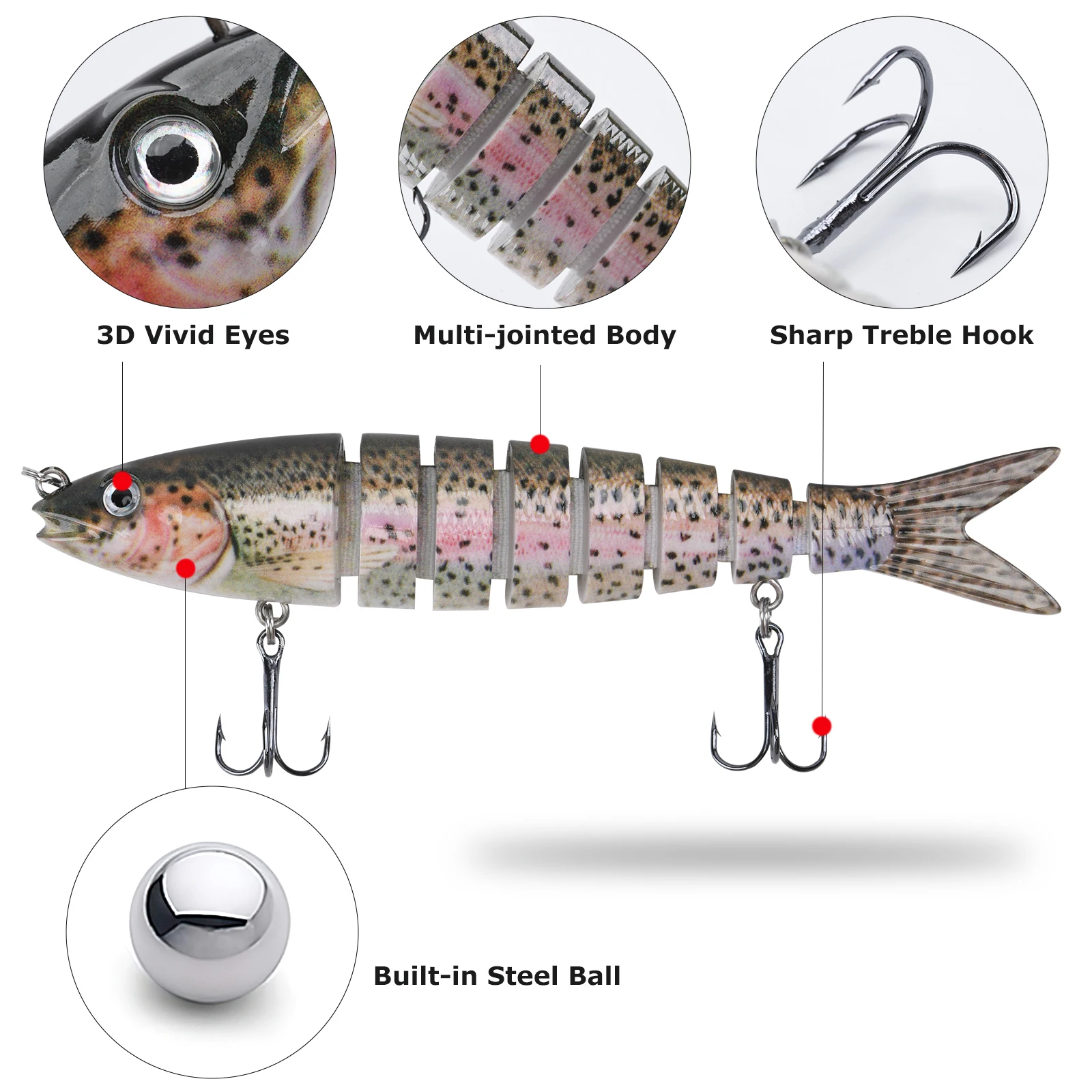 Goture 3/5pcs Swimbait 13.5cm/ - đánh giá và giá Fishing Hook Treble