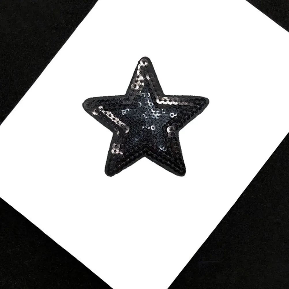

7 pcs Sequins Self Adhesive Cartoon Sequins Star Patch Embroidery Diy Patch Cloth Stickers Embroidery DIY Pentagram Elastic B