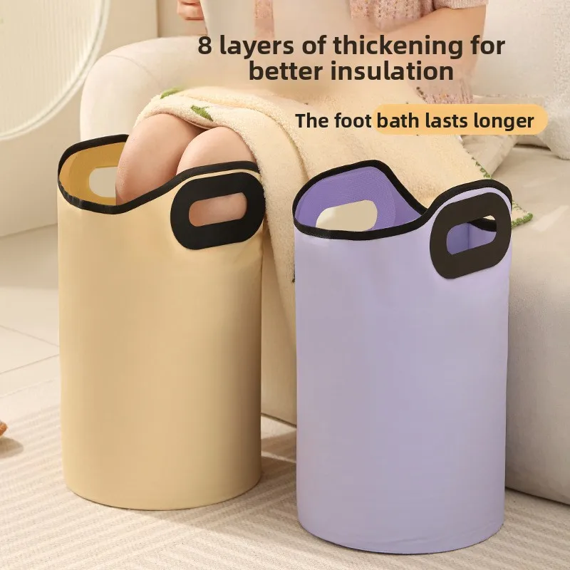 Foldable foot bath tub for home use, deep enough to accommodate the lower legs, portable, easy to store