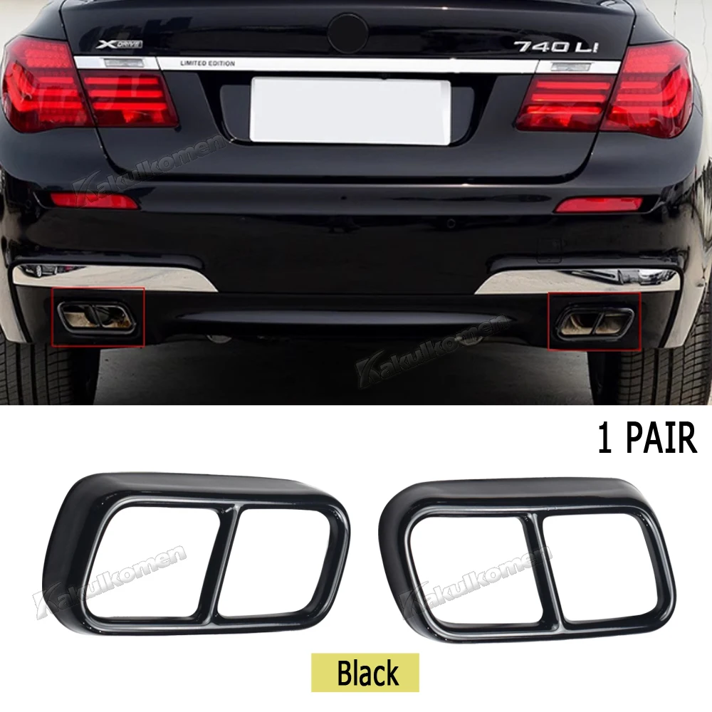 سيارة الذيل الخمار ماسورة العادم الناتج غطاء ديكور الكسوة لسيارات BMW F01 7 سلسلة 730i 740i 750i 760i 2009 2010 2011 2012 2013 2014 #2