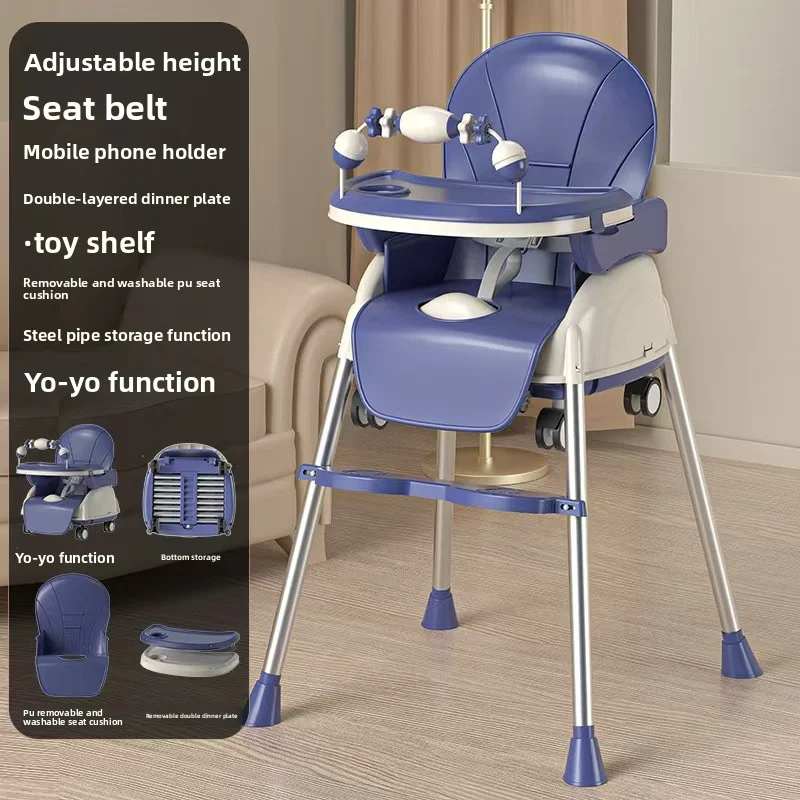 

Foldable Portable Highchair for Baby Multiuse Infant Feeding Chair with Meal Tray for Home And Travel