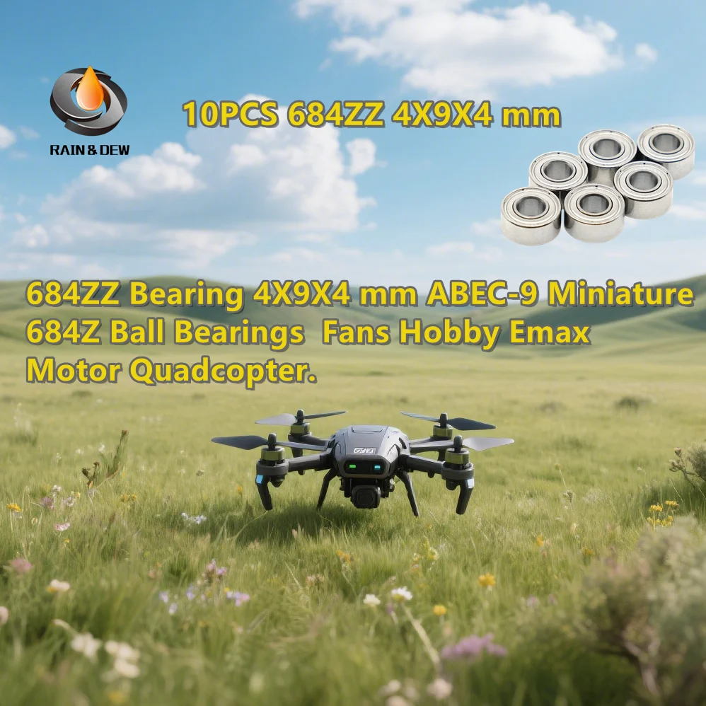 

10 шт. 684ZZ подшипник 4X9X4 мм ABEC-9 миниатюрный 684Z шарикоподшипники вентиляторы хобби Emax мотор квадрокоптер