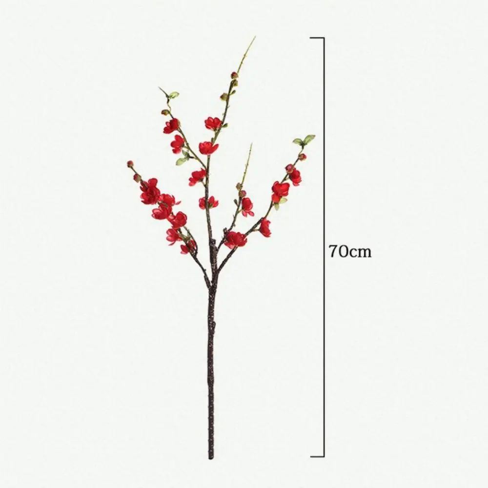 E9 High Quality Artificial Peach Blossom Silk Material Silk Flower Branches Decorative Flower Simulated Design Simulated Flower