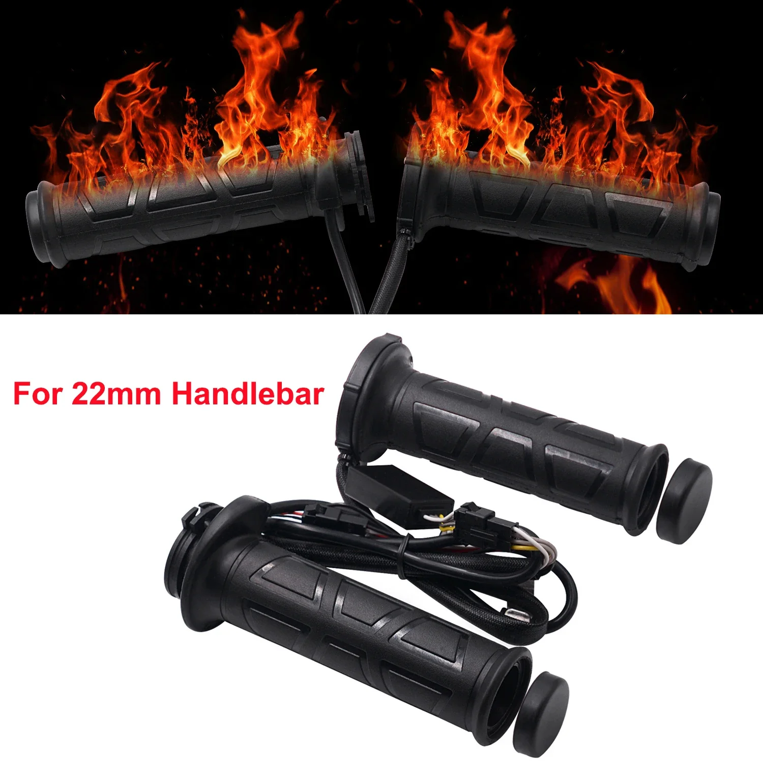 Motorcycle Hand Heated Grips With Switch To Control Temperature Winter Warmer Muffs Sleeves For 22mm Handlebar ATV Universal