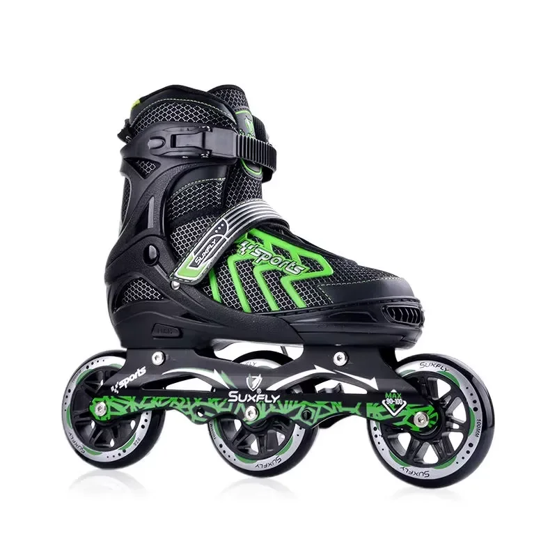 Popular custom high rebound PU 3- or 4-wheel inline skates Adjustable inline skates Adult men's street skating