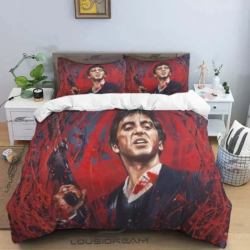 3D Printing Movie Scarface Bedding Set Duvet Cover Bed Set Quilt Cover Pillowcase Comforter king Queen Size Boys Adult