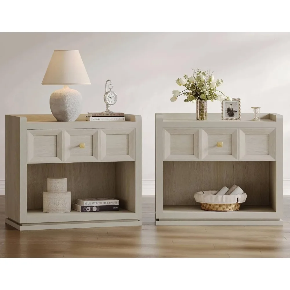 

Night Stand Set 2, 26" Wide Nightstands with Drawer, Large Queen Size Nightstands Set of 2, Modern Bedside Table for Bedroom, S