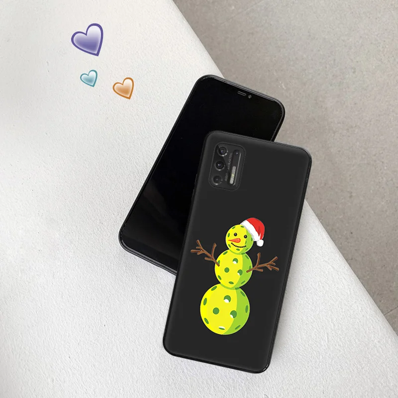 Soft Phone Cases For Motorola G53 G73 G9 G50 G51 G60 G71 G22 G32 G52 G72 Edge40 20 30 Snowman Christmas Tree Black Matte Cover