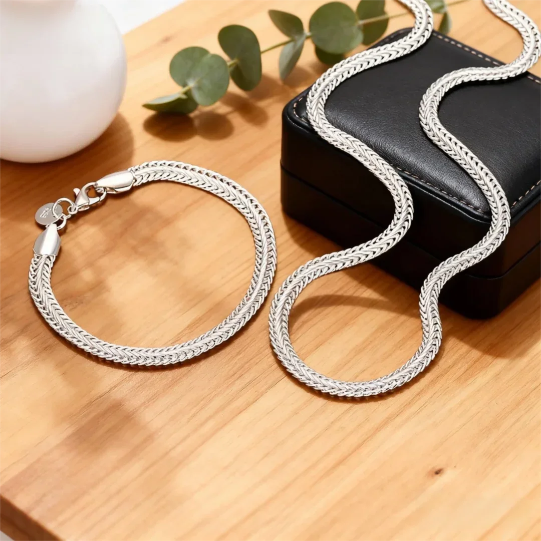 

Новые роскошные браслеты из стерлингового серебра 925 пробы, красивые браслеты с геометрической формой 6 мм, комплект ювелирных изделий для женщин и мужчин, свадебные дизайнерские модные подарки