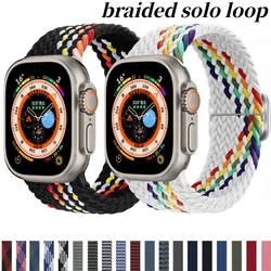 Nylon Strap For Apple Watch Band 9 8 7 45mm 41mm Ultra 49mm Breathable Adjustable Wristband iWatch 6 5 4 SE2 44mm 40mm 42mm Belt