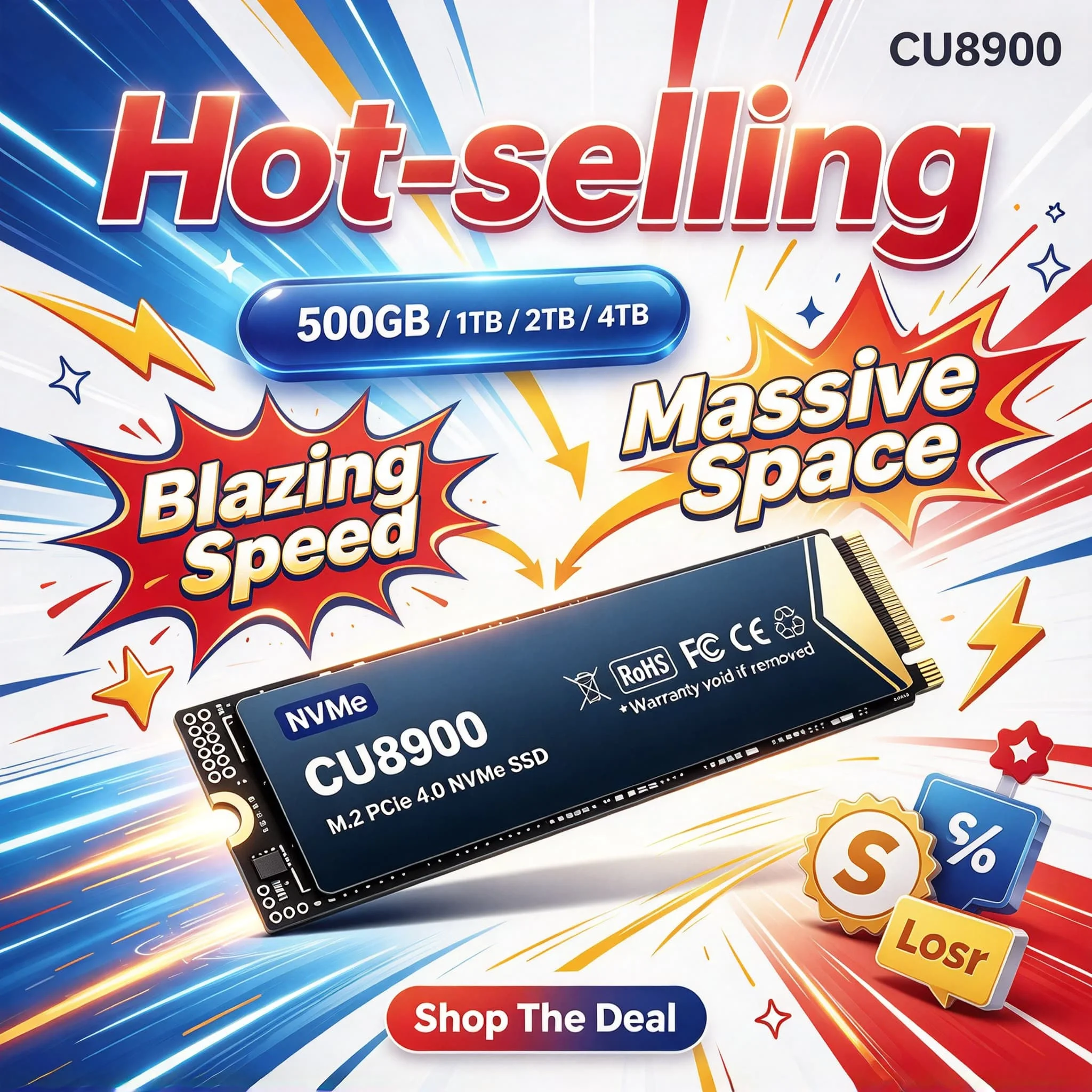 Solid State Drive CU8900 Zenith Pro M.2 NVMe SSD 1TB 2TB 500GB 4TB Laptop PC Desktop Computer Fast Speed Storage Unit