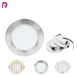 Luz de Teto Redonda LED, Downlights Embutidos, Luz de Painel, Ultra-Fino, AC 110V, 220V, 5W, 9W, 12W, 15W, 18W, CC 12V, 24V