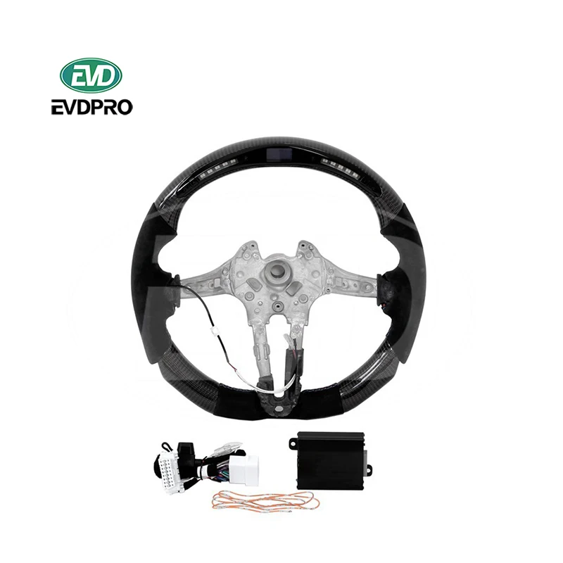 

For Bmw F82 M4 2014-2018 Evd-4 Style Carbon Fiber Steering Wheel With Led