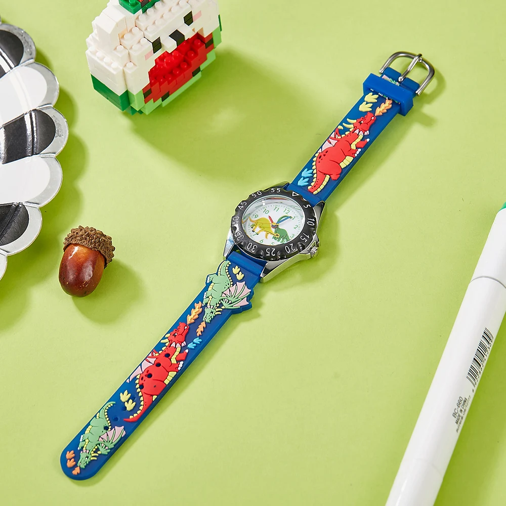 Orologio da bambino animale dinosauro cartone animato orologio da studente sportivo al quarzo orologio elettronico regalo di compleanno o per le vacanze
