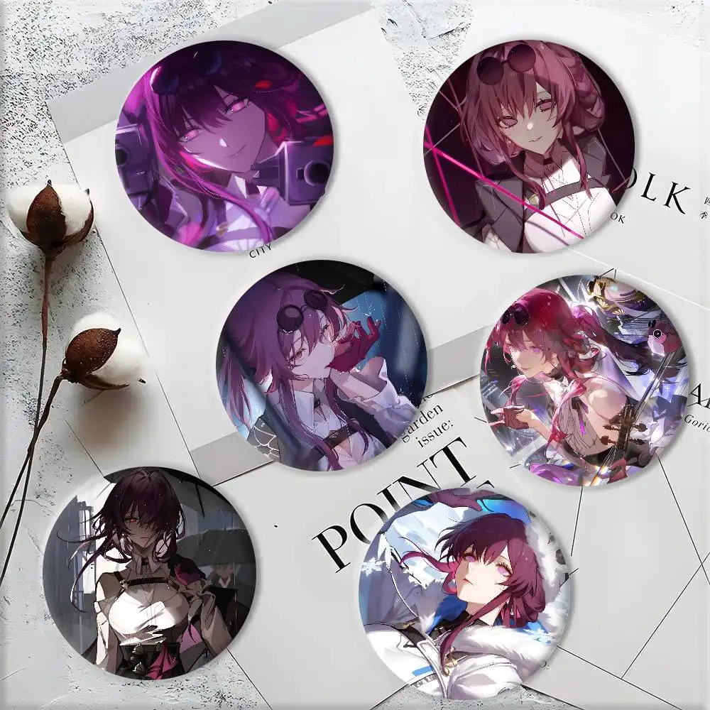 Anime Game Honkai Star Rail Kafka Badges 44 58 75 mm Round Cosplay Pin Bag Decor Fans Collect Friends Gifts Brooch
