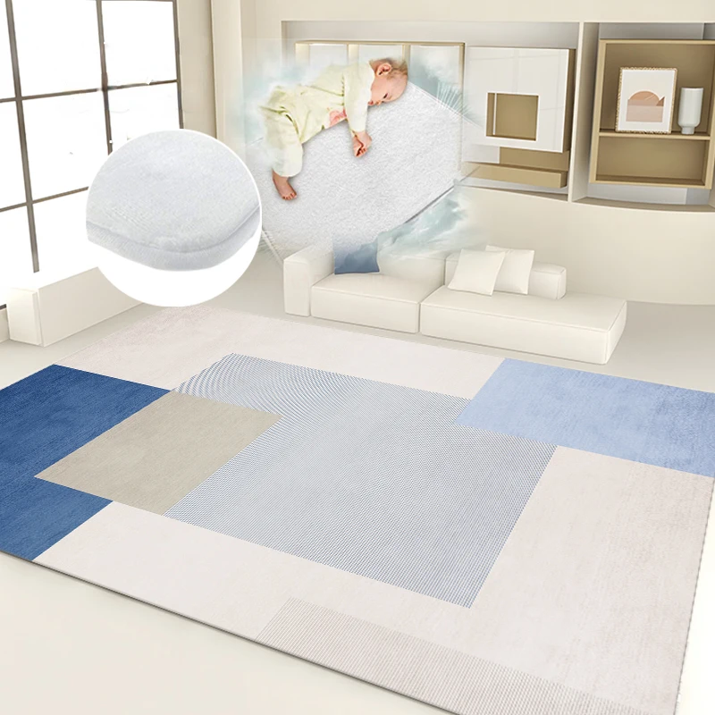 

Modern Blue living room carpet 160x230 large area soft washable Rugs for Decoration bedroom Kids non-slip bath Mat For home