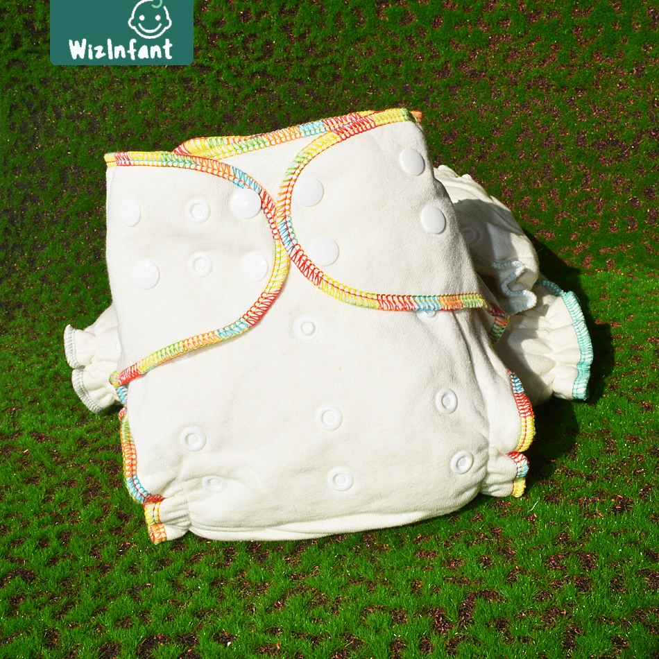 WizInfant  Hybrid Fitted Cloth Diaper Washable Eco-friendly Baby Diapers Ecological Adjust High Absorbency for 5-15kg Baby