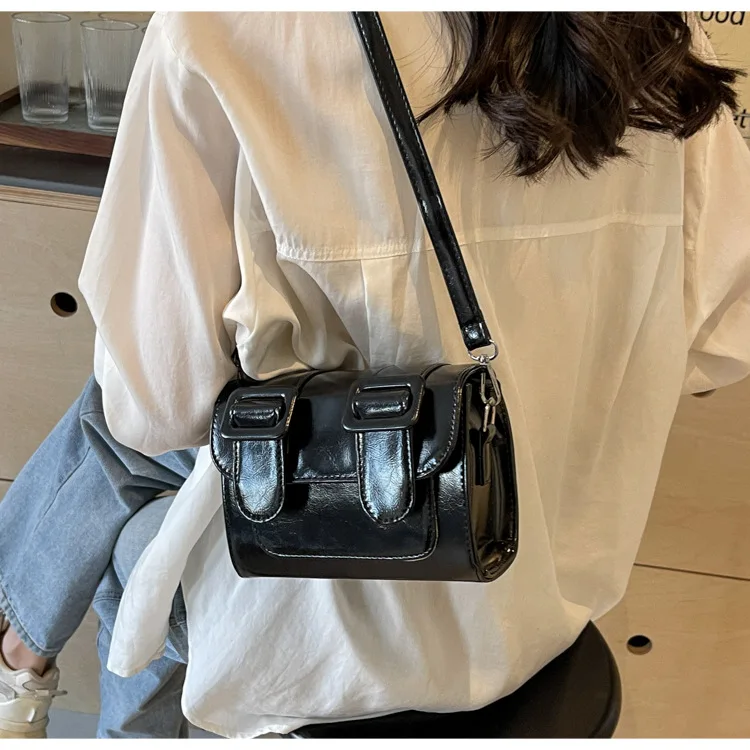

French Design Women Cambridge Bag Summer Crossbody Saddle Bag Vintage Small Square Underarm Bag with Patchwork High Quality
