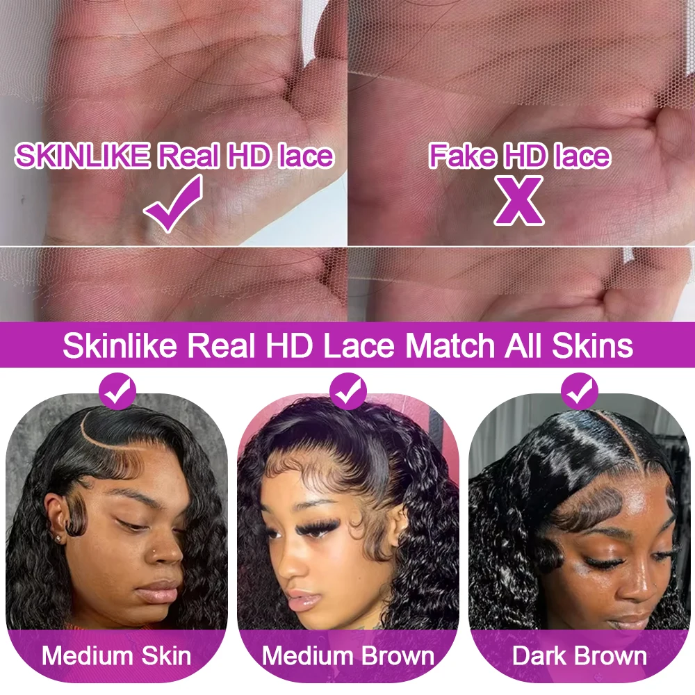 موجة المياه العميقة 13x4 HD الدانتيل الباروكات الأمامية 30 40 بوصة 250 الكثافة غريب مجعد 100% شعر مستعار بشري بدون صمغ جاهز للارتداء والذهاب