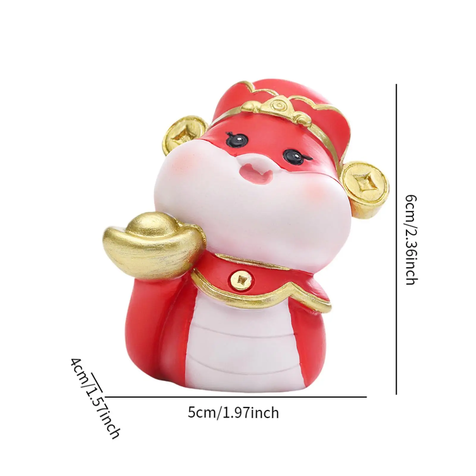 تمثال ثعبان كرتوني من الراتنج، تمثال ثعبان السنة الصينية الجديدة اللطيفة للوحة قيادة السيارة