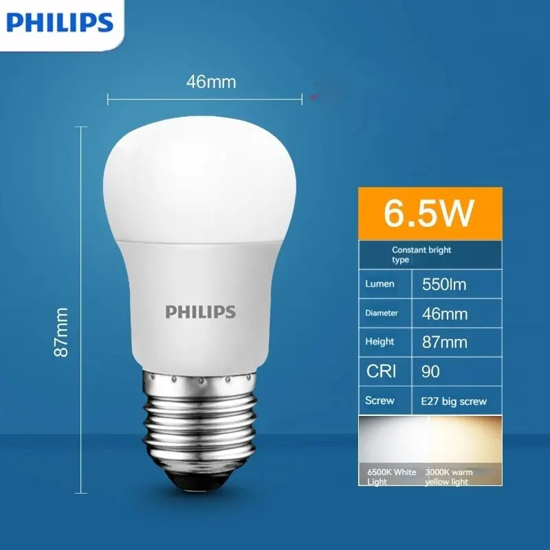 

Philips постоянная яркая светодиодная лампа истинного цвета E27 E14 Винт энергосберегающая лампа домашнее супер яркое умное освещение