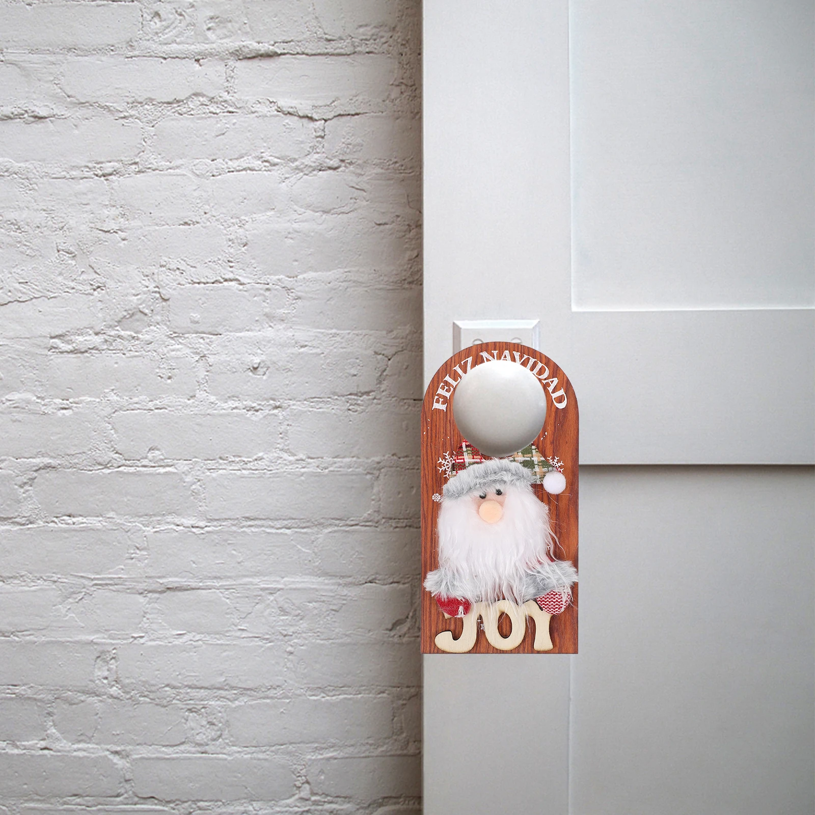 

2pcs Christmas Door Handle Ornaments Wooden Hanging Signs Home Xmas Door Decor Wooden Ornaments Holiday Accessories