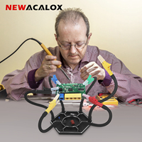 NEWACALOX 6Pcs Silicone Flexible Arms Upgrade Soldering Helping Hands PCB Third Holder Welding Workbench Station Repair Tools