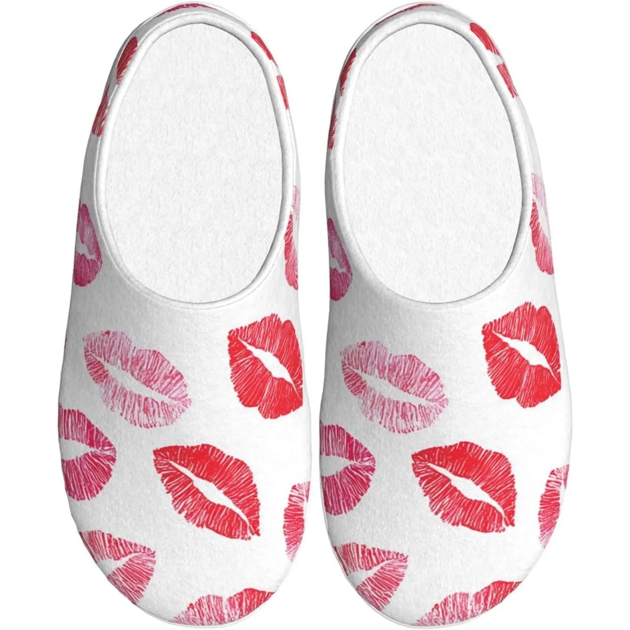 

Pink Lips Women’s Cozy Slippers Soft Cotton Indoor & Outdoor House Slippers With Anti-Slip Sole