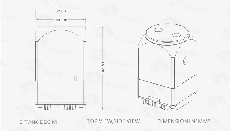 Bykski DDC Combo Pump + Reservoir Maximum Flow Lift 6 Meters 600L/H with DDC Cover Radiator Water Tank Length 67mm B-TANK-DDC-MI