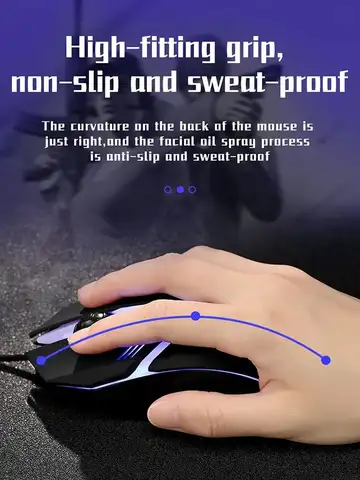 2025 Latest High-Quality Ergonomic Gaming Mouse for Desktop and Laptop Computers,4-Button USB RGB Backlit Mouse