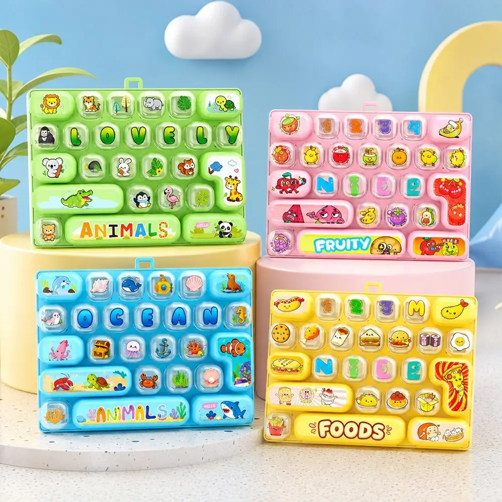 Cute 26 Keyboard Keychain Creative 26 Grid Keyboard Clicker Keychain Stress Relief Sensory Clicker Fidget Backpack Hanging
