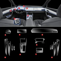 Geely Monjaro L 21-24 için Tpu şeffaf Film araba iç koruma çıkartmalar merkezi kontrol dişli kapı Windows Navigator paneli