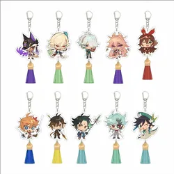 yuan shen Genshin Impact Kaveh Mika Baizhu Keychain Cartoon Anime Figure Cyno Kaedehara Kazuha Ayato Bag Car Key Chain Jewelry