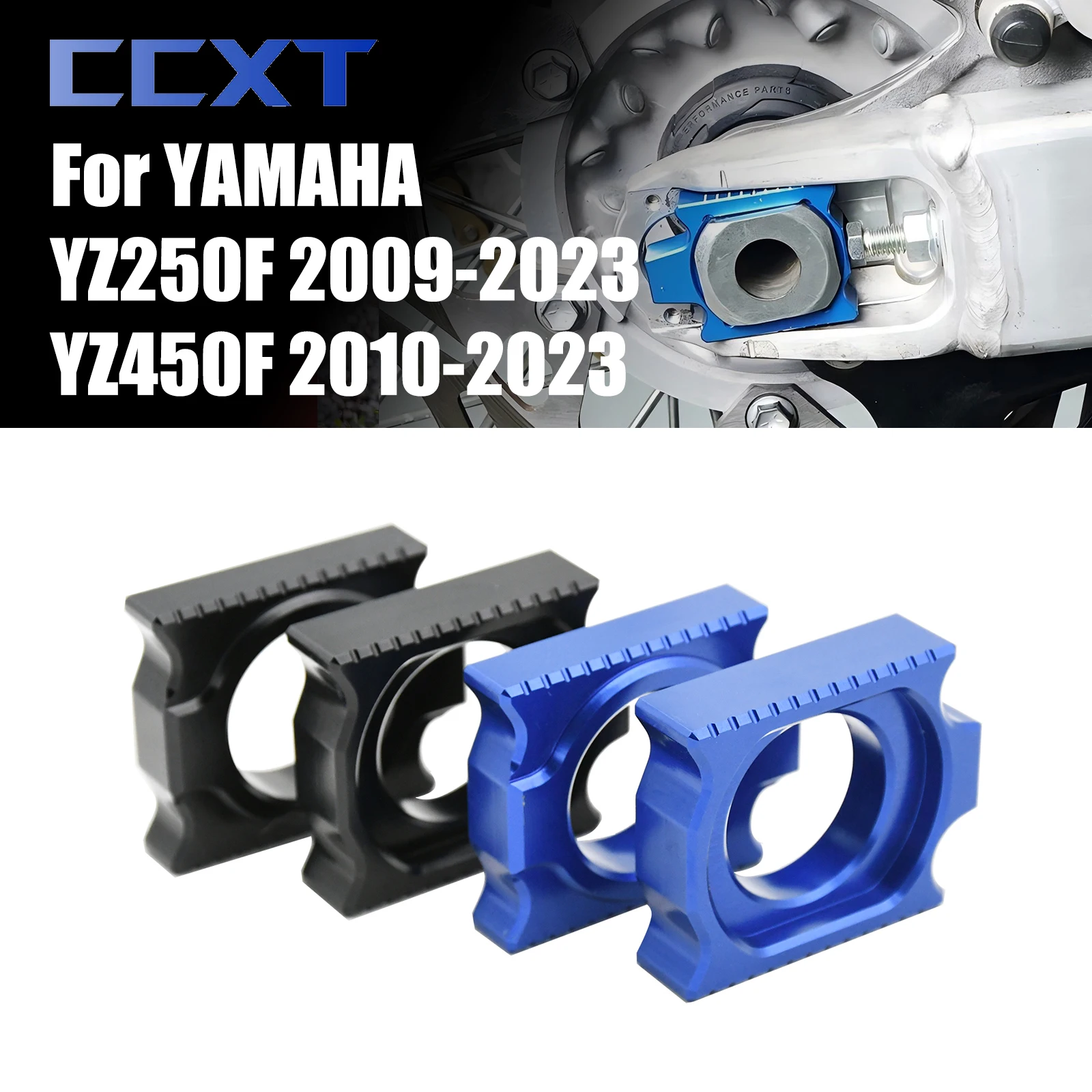 Motorcycle CNC Adjuster Rear Chain Axle Block For Yamaha YZ450F YZ250F YZ 450F 250F 2009-2023 2022 2021 2020 2019 2018 Universal