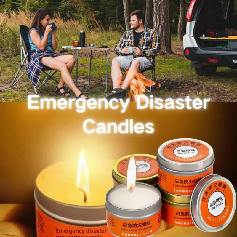 Velas de emergencia para desastre, velas de emergencia sin humo a prueba de viento, de larga duración, calentador de alimentos de 30 horas, vela de luz de té, 1/2/6/8/20 piezas