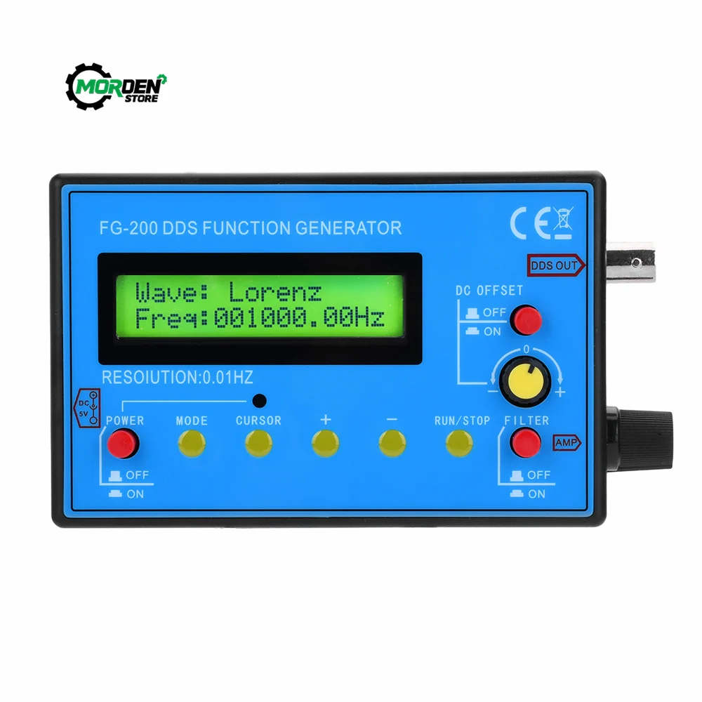 FG-200 DDS Signal Generator Frequency Counter 01Hz - 500KHz Signal Source Module Sine+Square+Triangle+Sawtooth Waveform