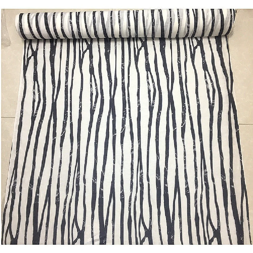 Breathable Popular Fashion Stripe Design Silk Linen Fabric Hemp Flax Digital Printing for Lady Men Cloth Shirt Pants