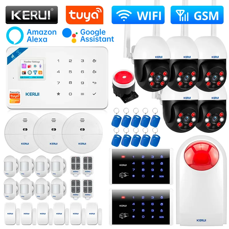 

KERUI W181 Alarm System WIFI GSM Alarm Home Tuya Smart Wireless Door/Window Sensor Burglar Support Alexa&Google APP Control