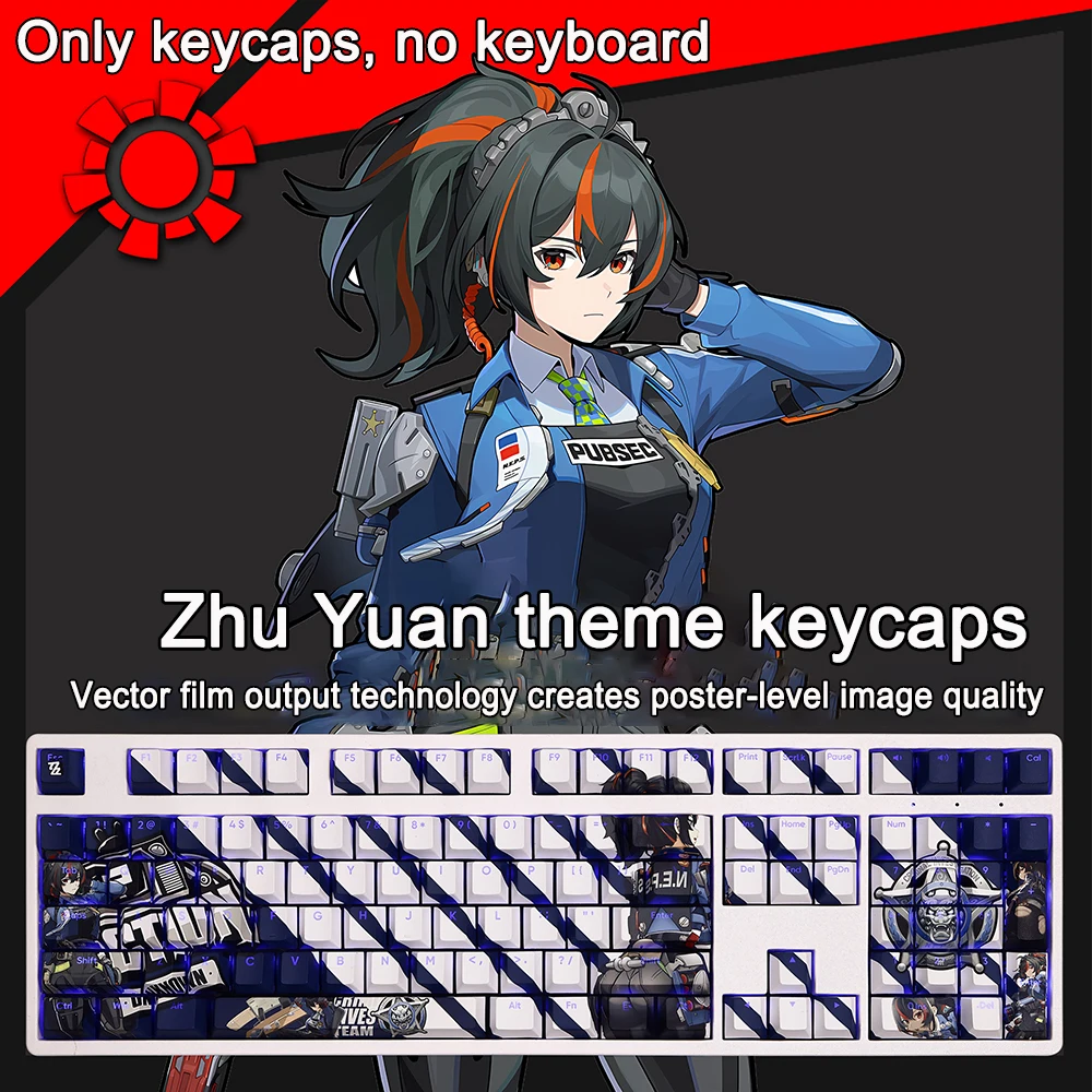 Wuthering Waves Keycaps 108 Keys/set Encore Colquhoun PBT Backlit Keycaps Cartoon Anime Gaming Key Caps For ANSI 61 87 104 108
