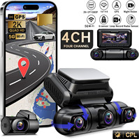 4 Channel 2K+3*1080P Car DVR 5G WiFi GPS FHD 4 Lens 360°view Dash Cam Dual 8 Infrared Light Night Vision Car Camera 512GBmax